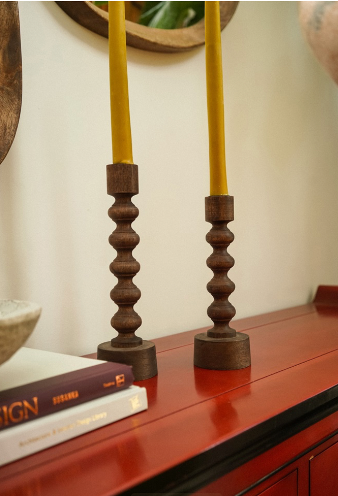 Woodspun Candle Holder