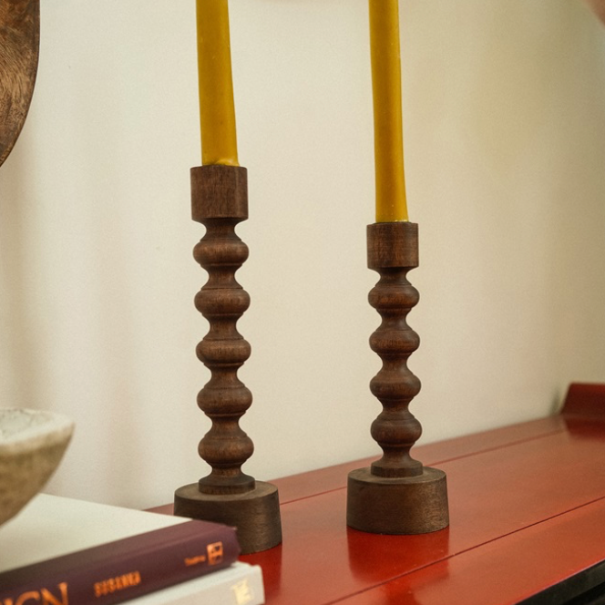 Woodspun Candle Holder