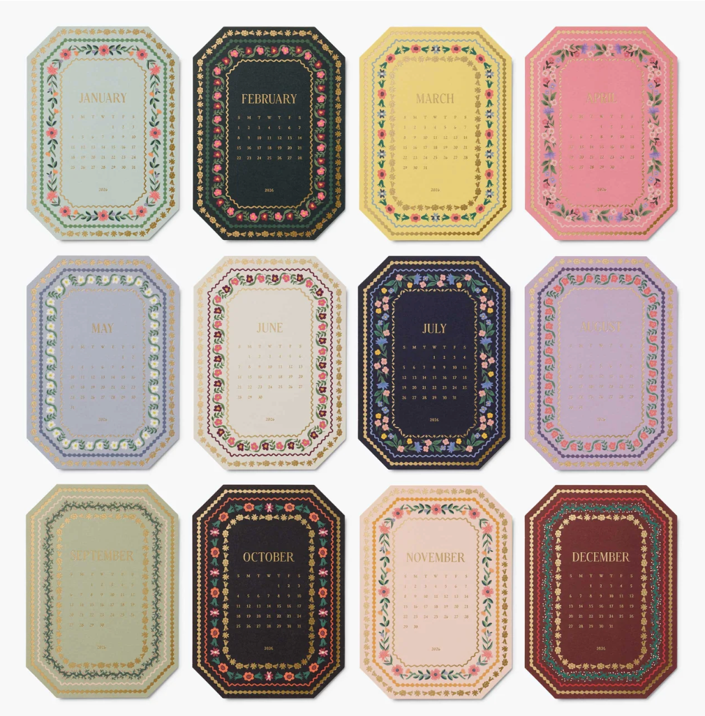 2026 Wildwood Brass Easel Desk Calendar