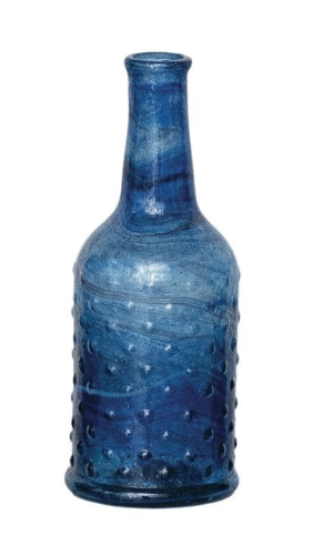 Hand-Blown Recycled Glass Vases, Blue