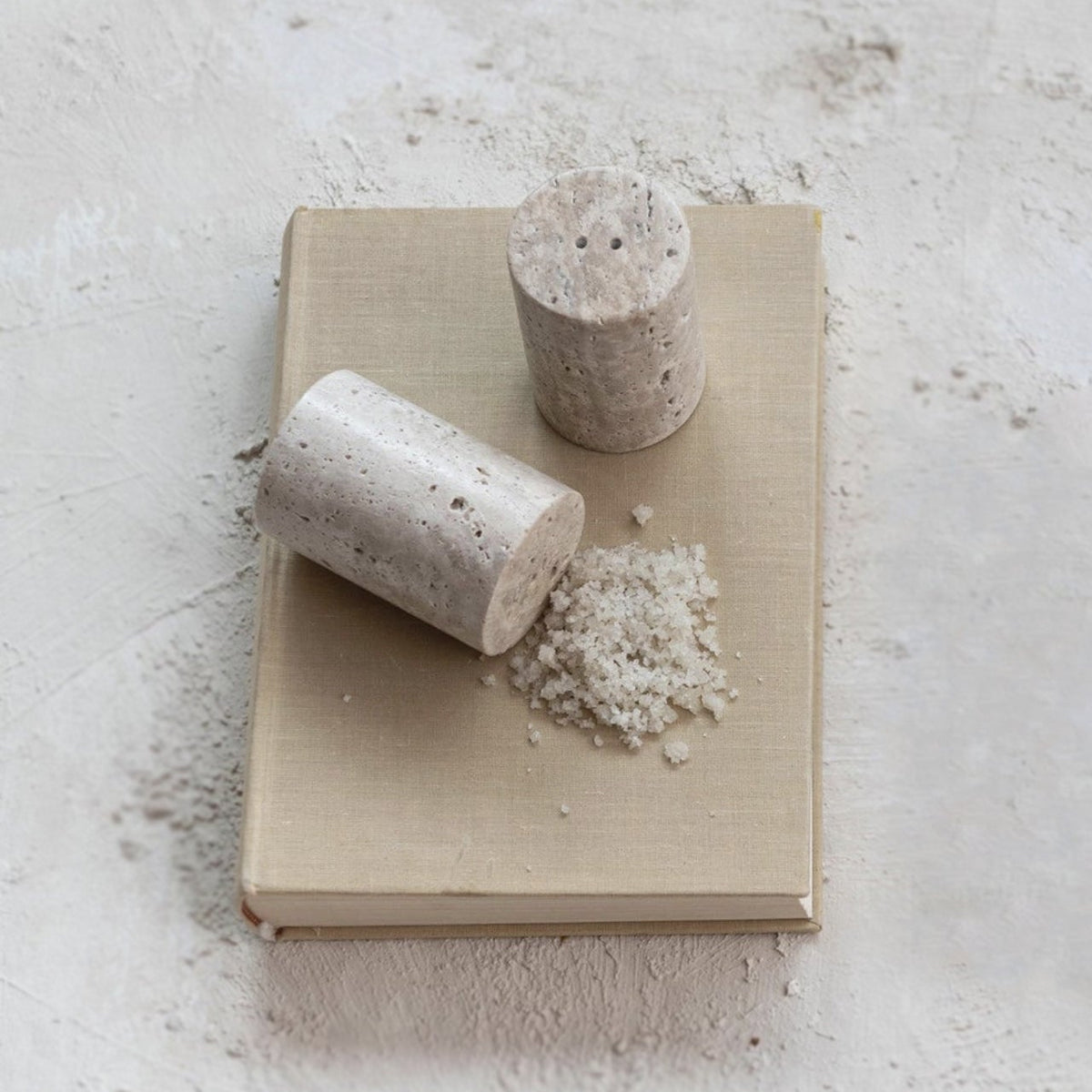 Travertine Salt & Pepper Shakers - Set of 2