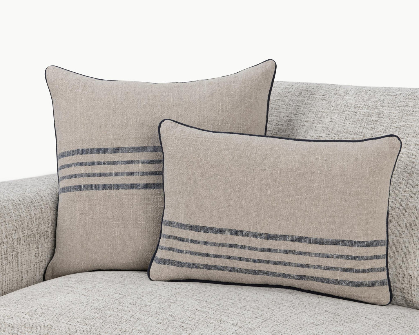 Newport Natural/Navy Pillow - 2 Sizes