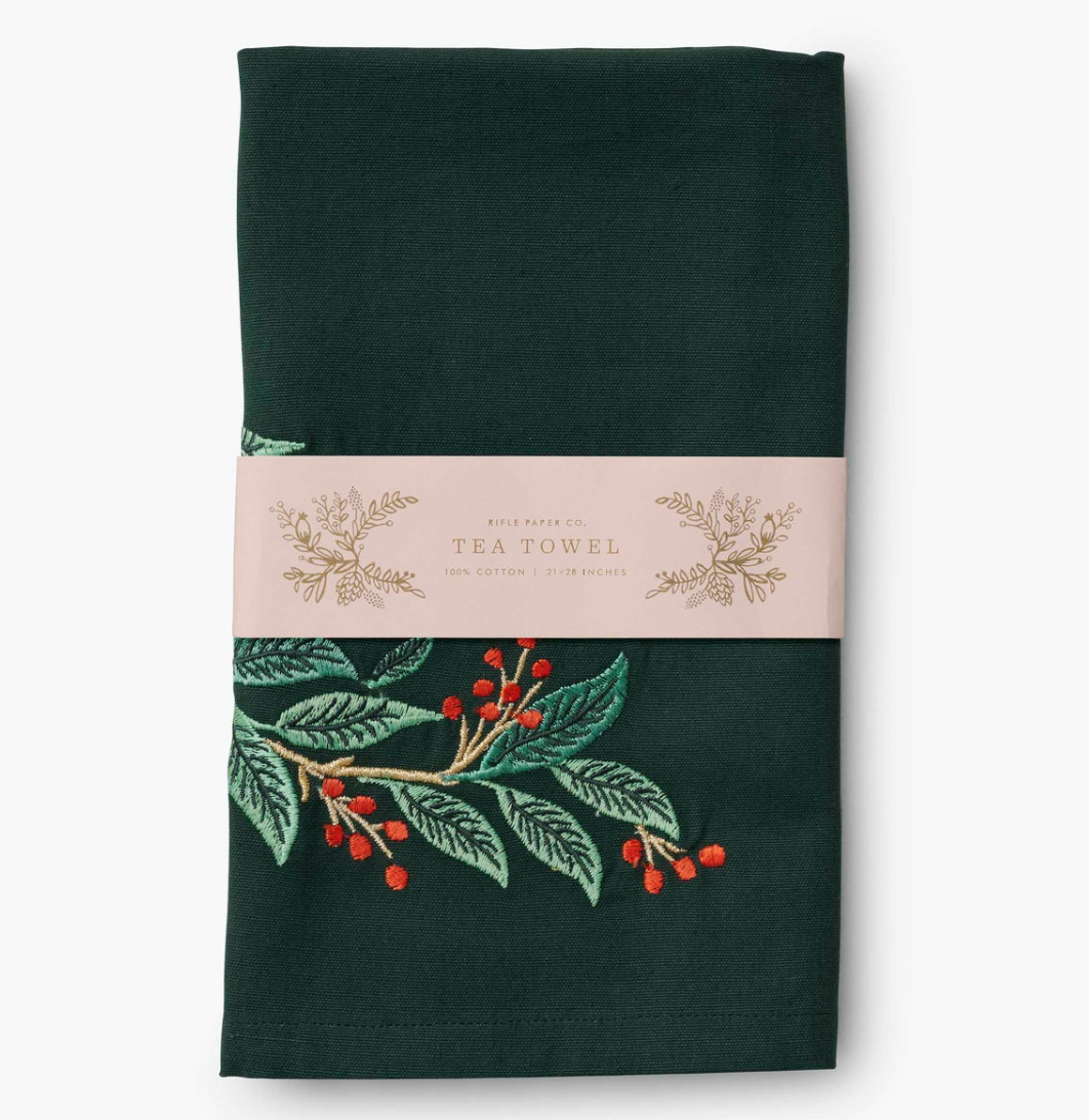 Willowberry Embroidered Tea Towel