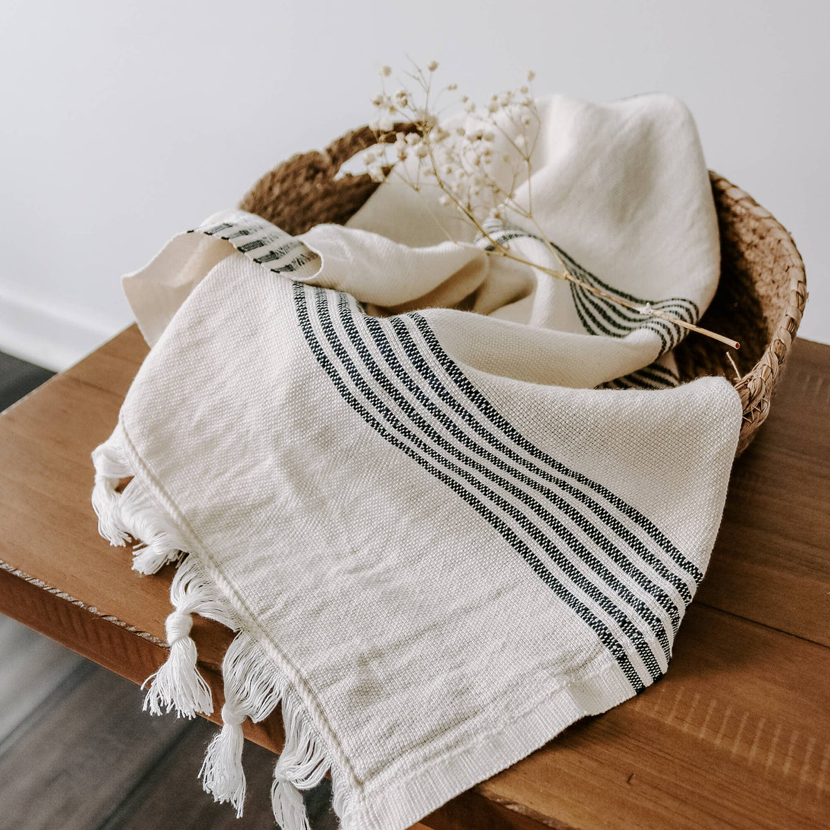Turkish Cotton Hand Towel - Multi Stripe