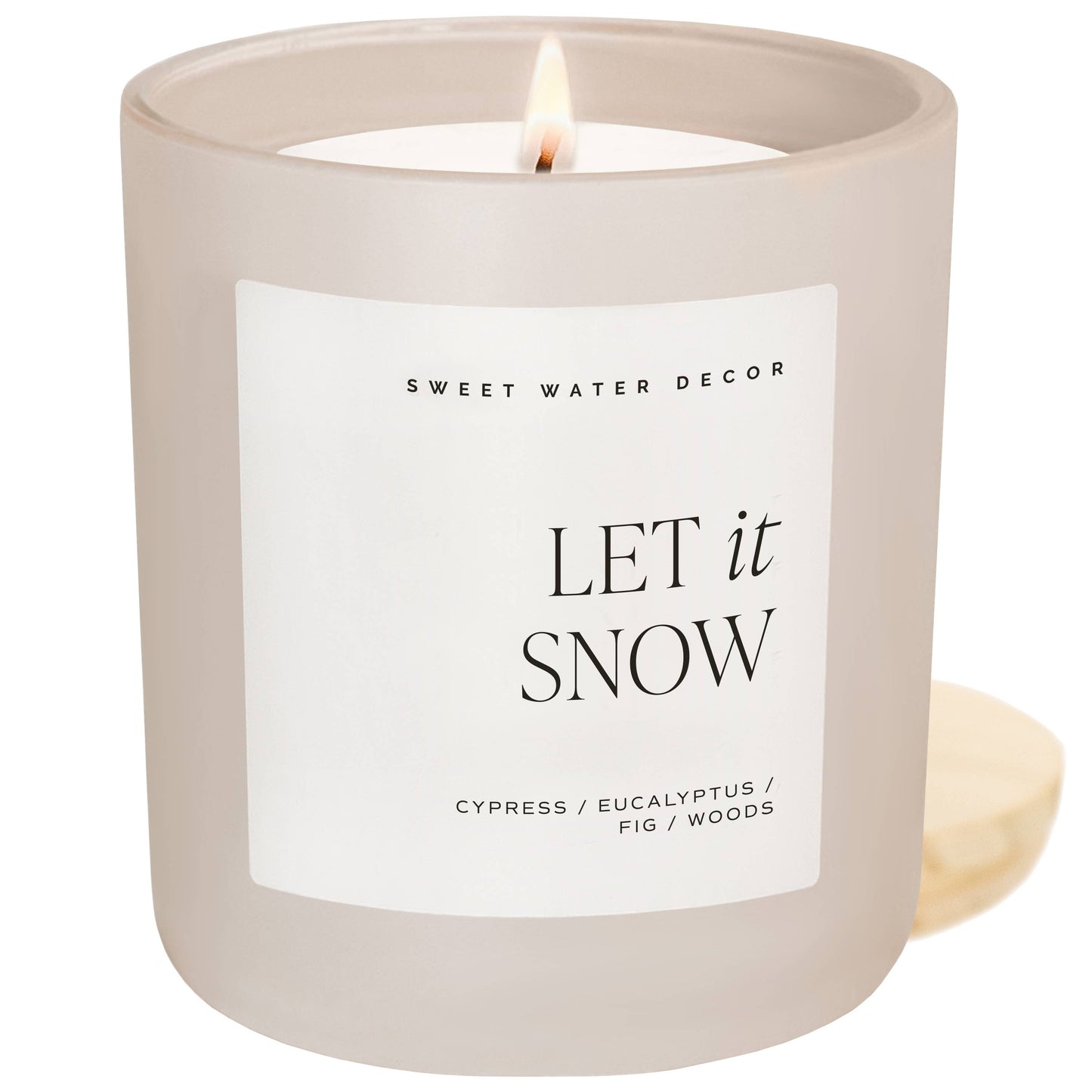 Let It Snow 15 oz Soy Candle, Matte Jar