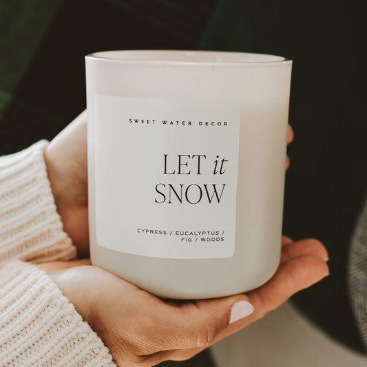 Let It Snow 15 oz Soy Candle, Matte Jar