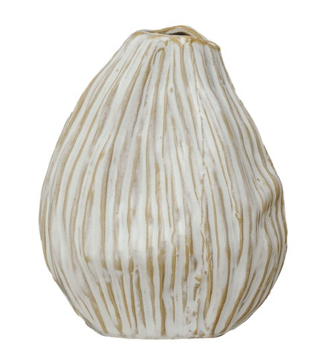 Stoneware Pleated Organic Shaped Vases (Each One Will Vary)