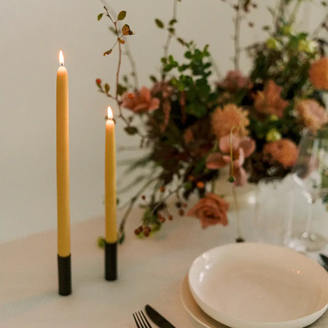 100% Beeswax Dipped Taper Candles | All Natural, Handmade
