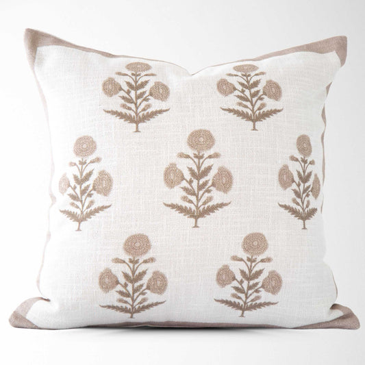Seraphina Mughal Flower Pillow Cover w/ Down Alterantive Insert