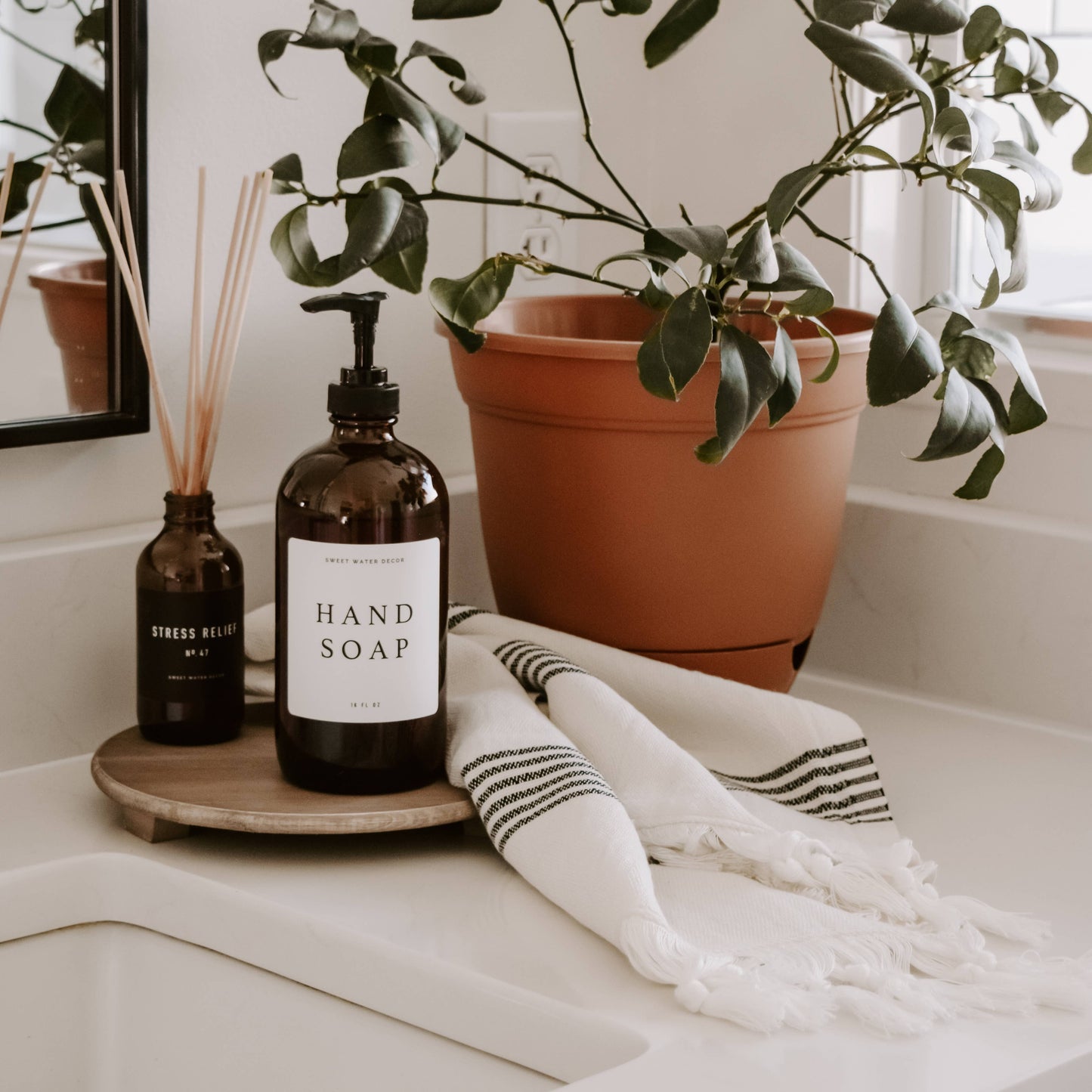 Turkish Cotton Hand Towel - Multi Stripe