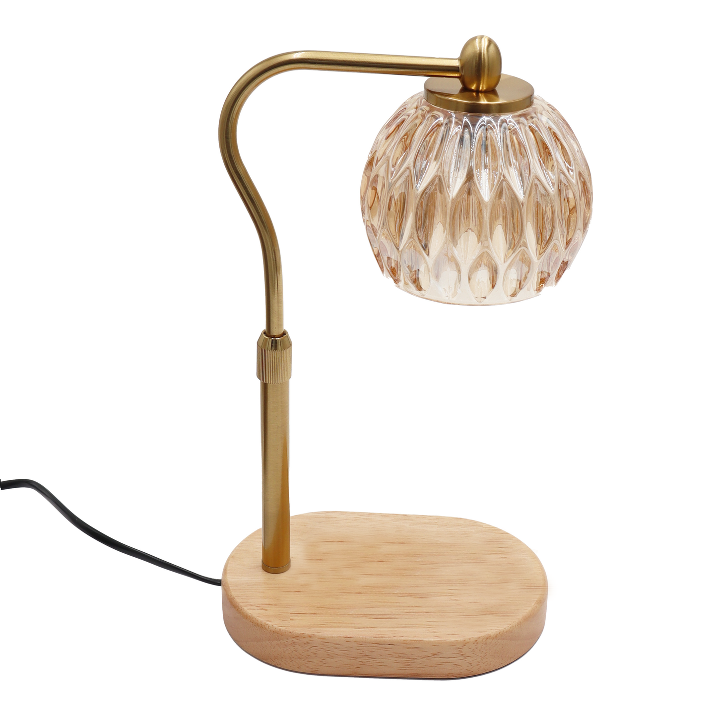 Candle Warmer Lamp - Crystal Glass & Wood Base