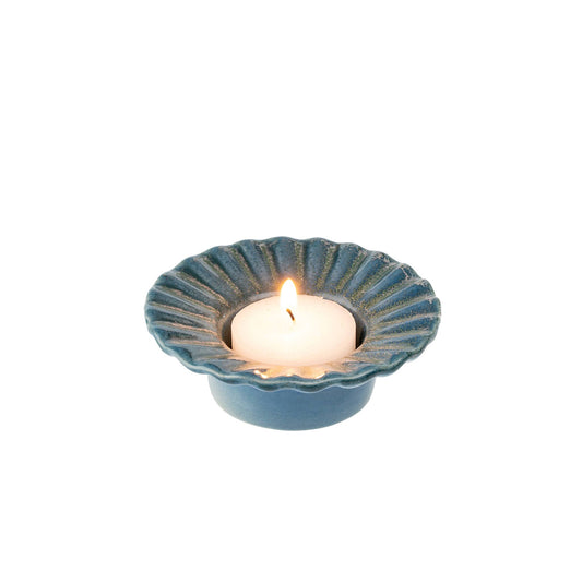 Poppy Tealight Holder - Blue