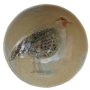 Hand Painted Stoneware Bowl witb Animals
