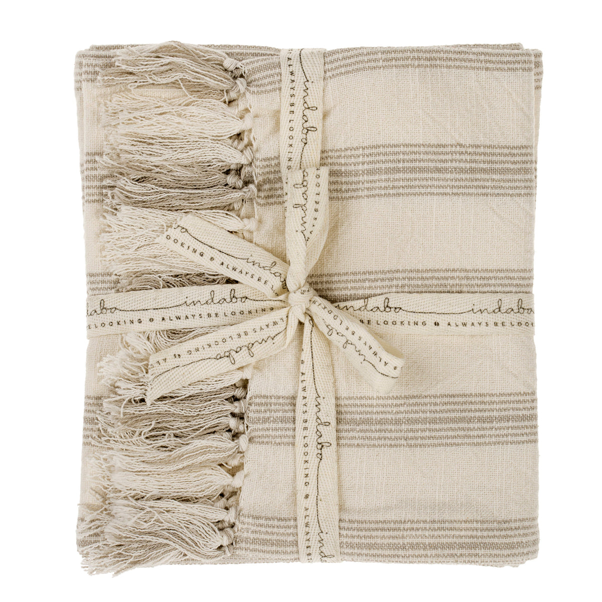 French Stripe Hammam Throw - Warm Sand