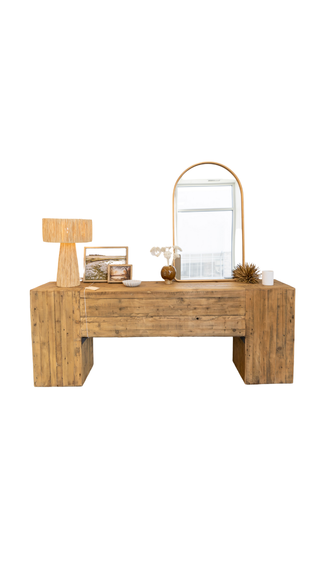 English Beam Reclaimed Elm Wood Console Table