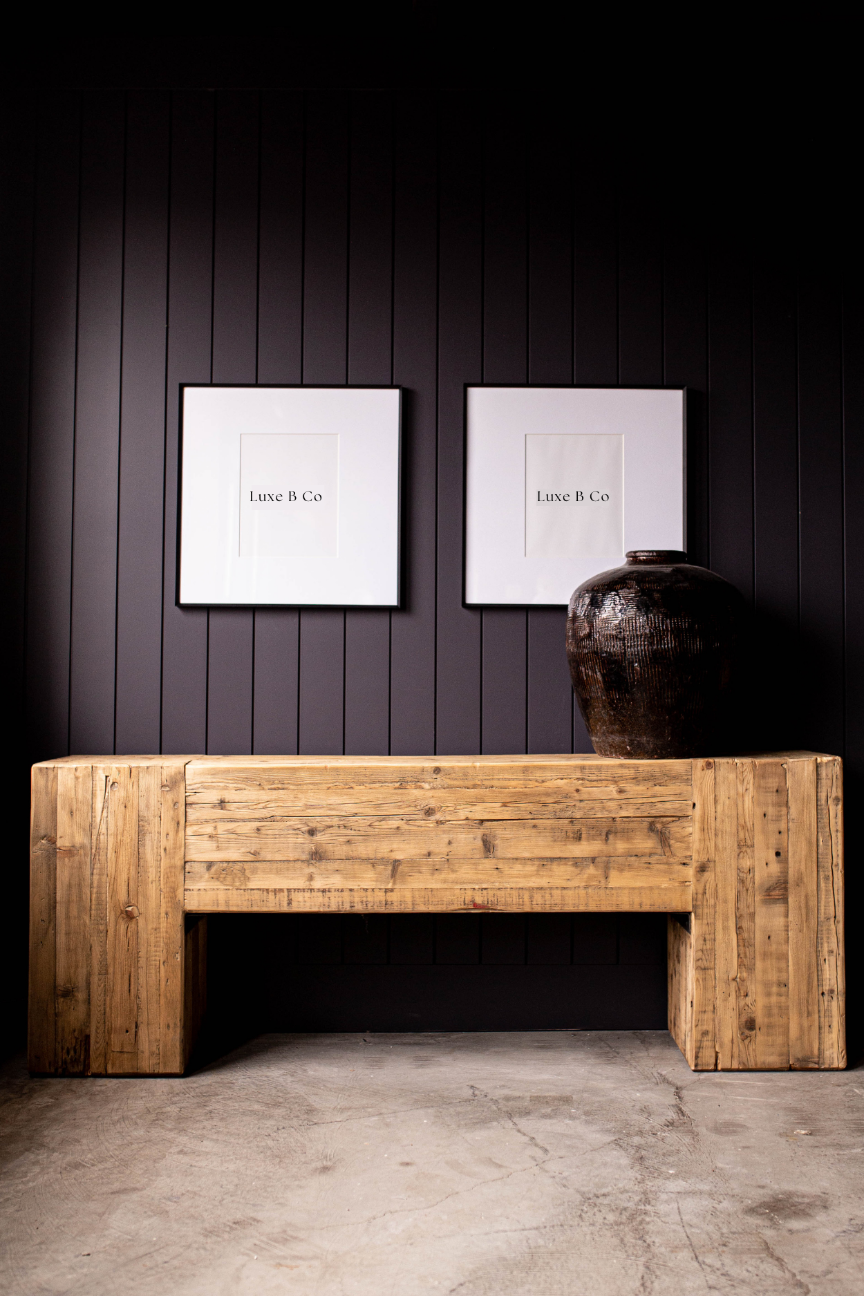 English Beam Reclaimed Elm Wood Console Table