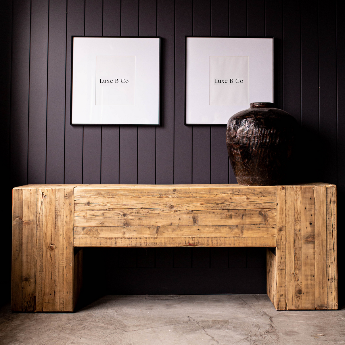 English Beam Reclaimed Elm Wood Console Table