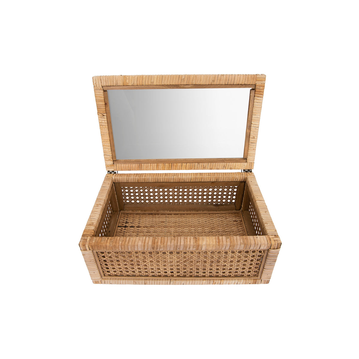 Rattan Display Box with Glass Lid