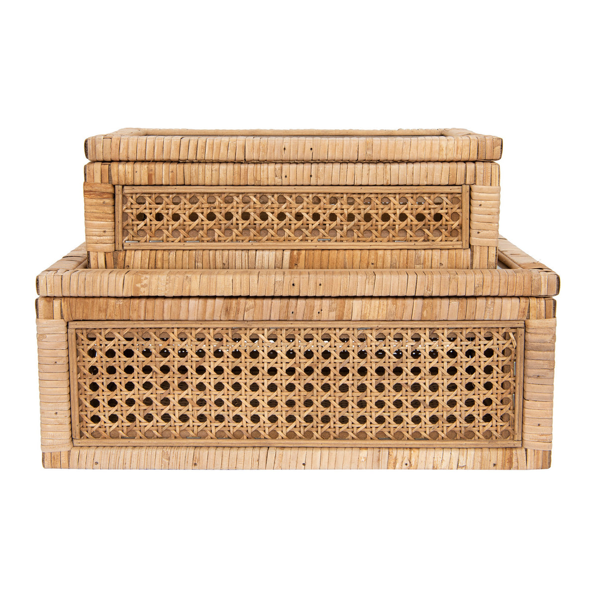 Rattan Display Box with Glass Lid