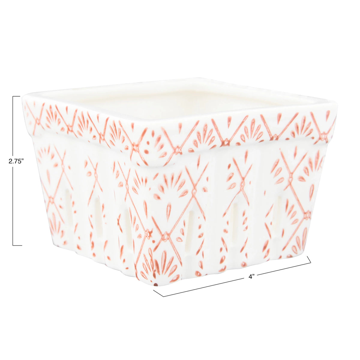 Square Berry Bowl with Floral Patterns - 4 Styles