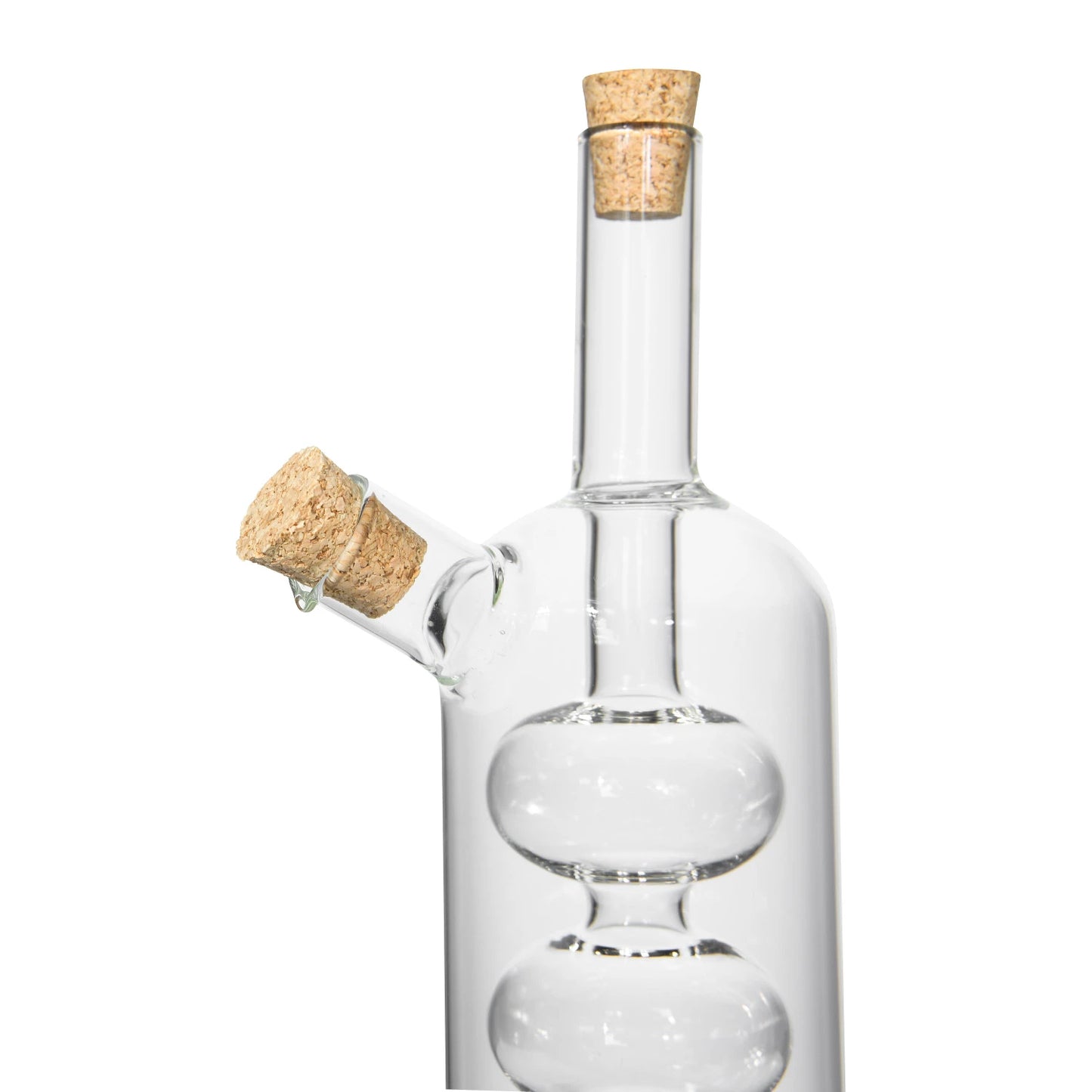 Glass Oil and Vinegar Cruet with Cork Stoppers