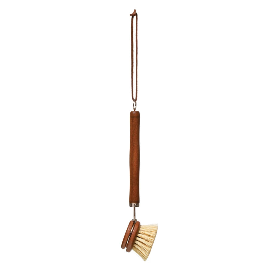 Beech wood Brush with Leather Tie
