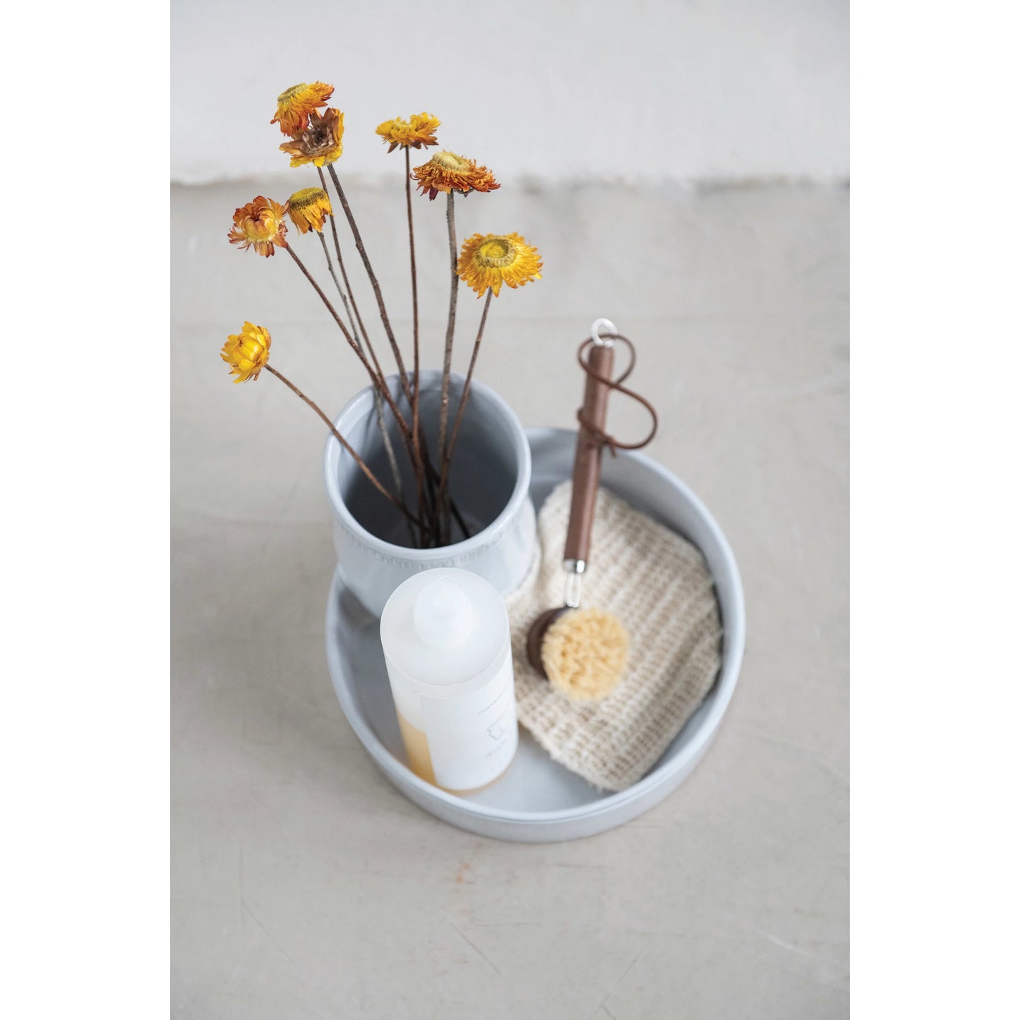 Beech wood Brush with Leather Tie