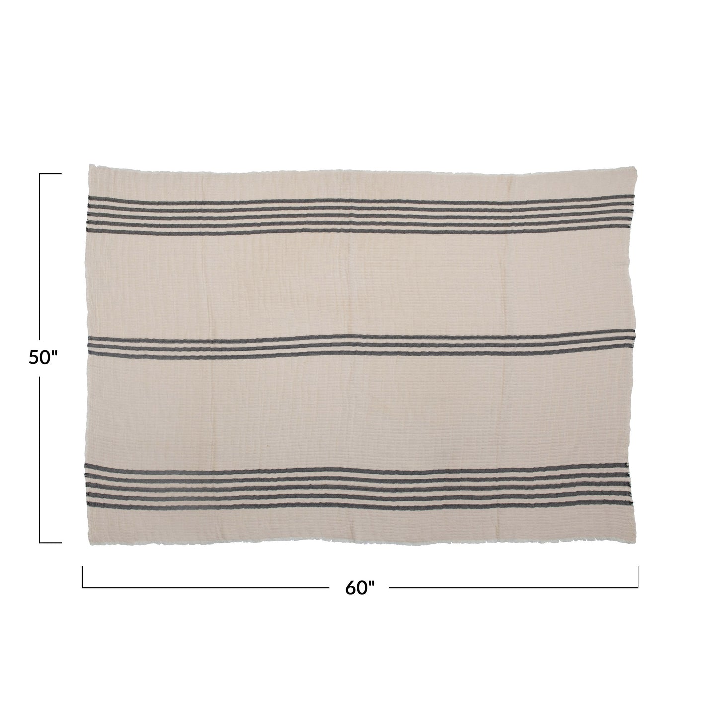 Double Cloth Stitched Throw with Frayed Edges