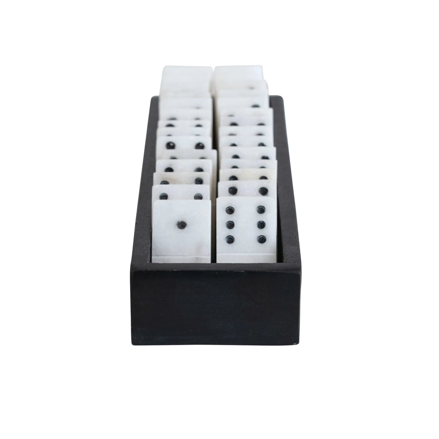 Handmade Alabaster Dominoes in Soapstone Box - Set of 29