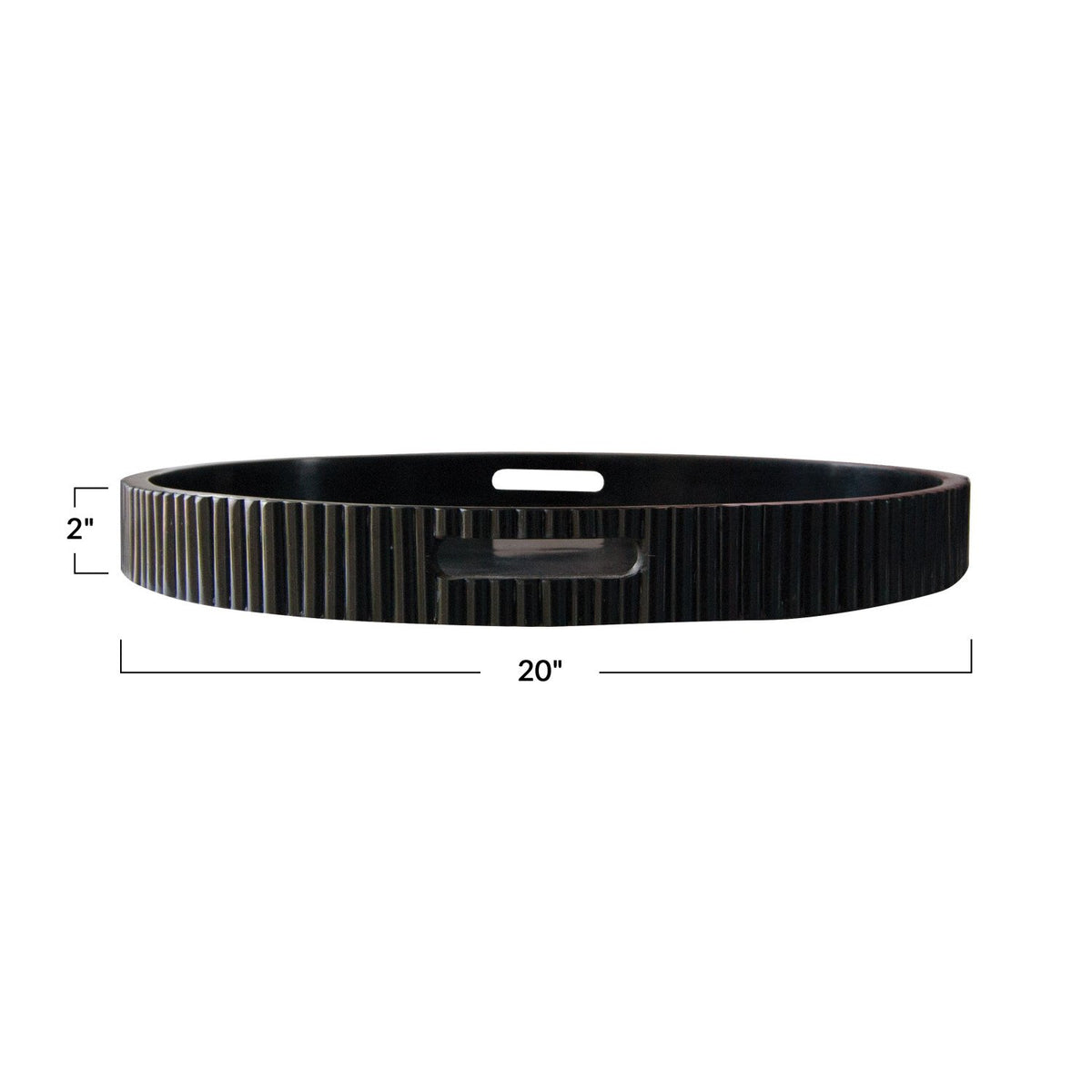 Resin Ribbed Tray w/ Handles