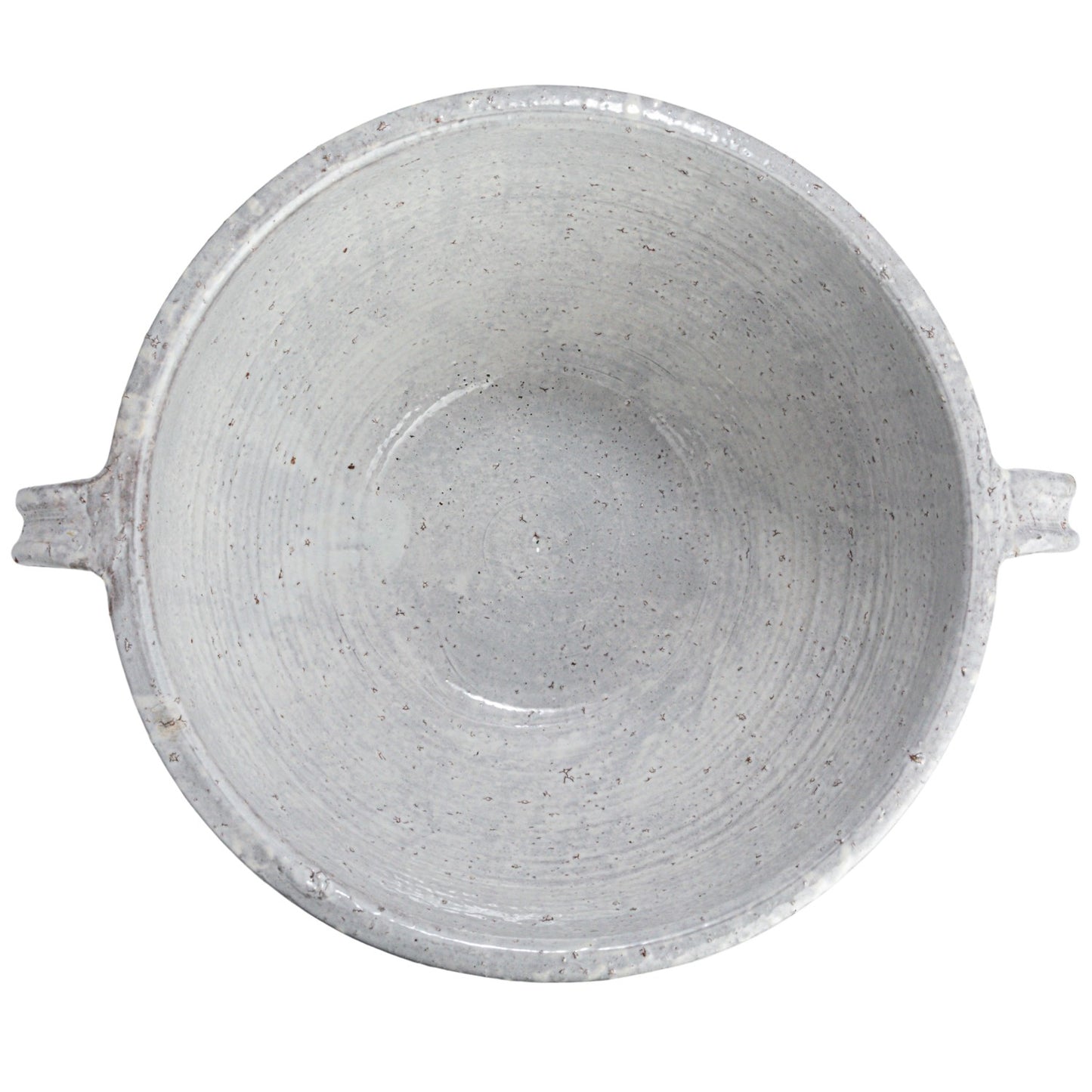 Terra-cotta Bowl w/ Handles, Distressed White