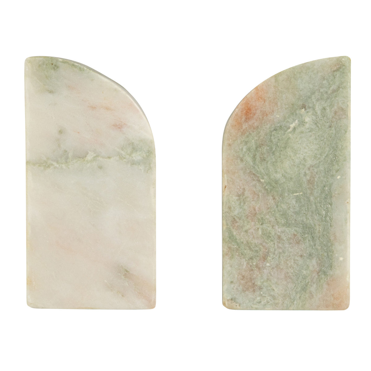 Marble Bookends, Green Melange (Each One Will Vary)