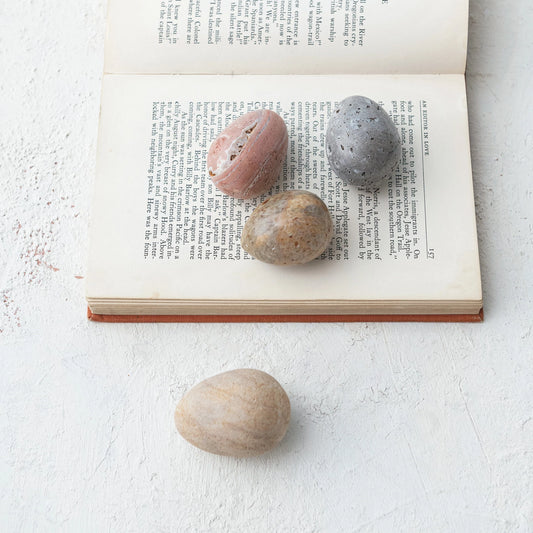 Carved Stone/Marble Egg - 4 Styles (Each One Will Vary)