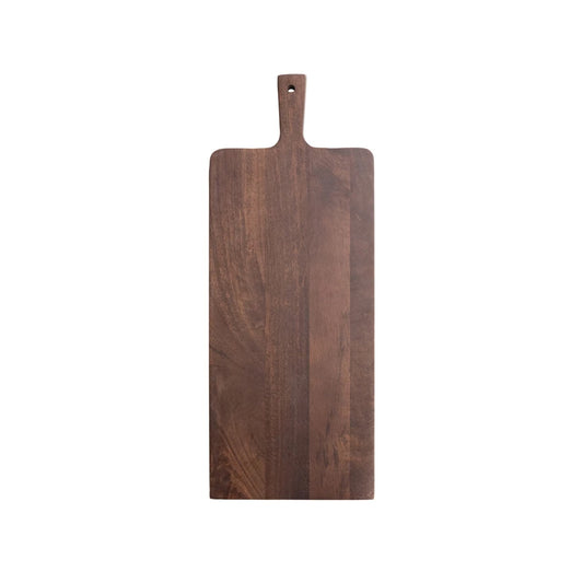 Rectangle Mango Wood Cheese/Cutting Board with Handle, Walnut Finish