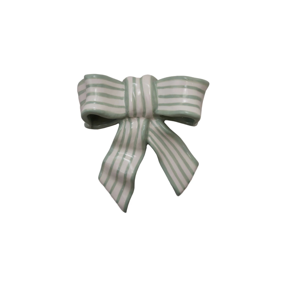 Ceramic Striped Bow Decor