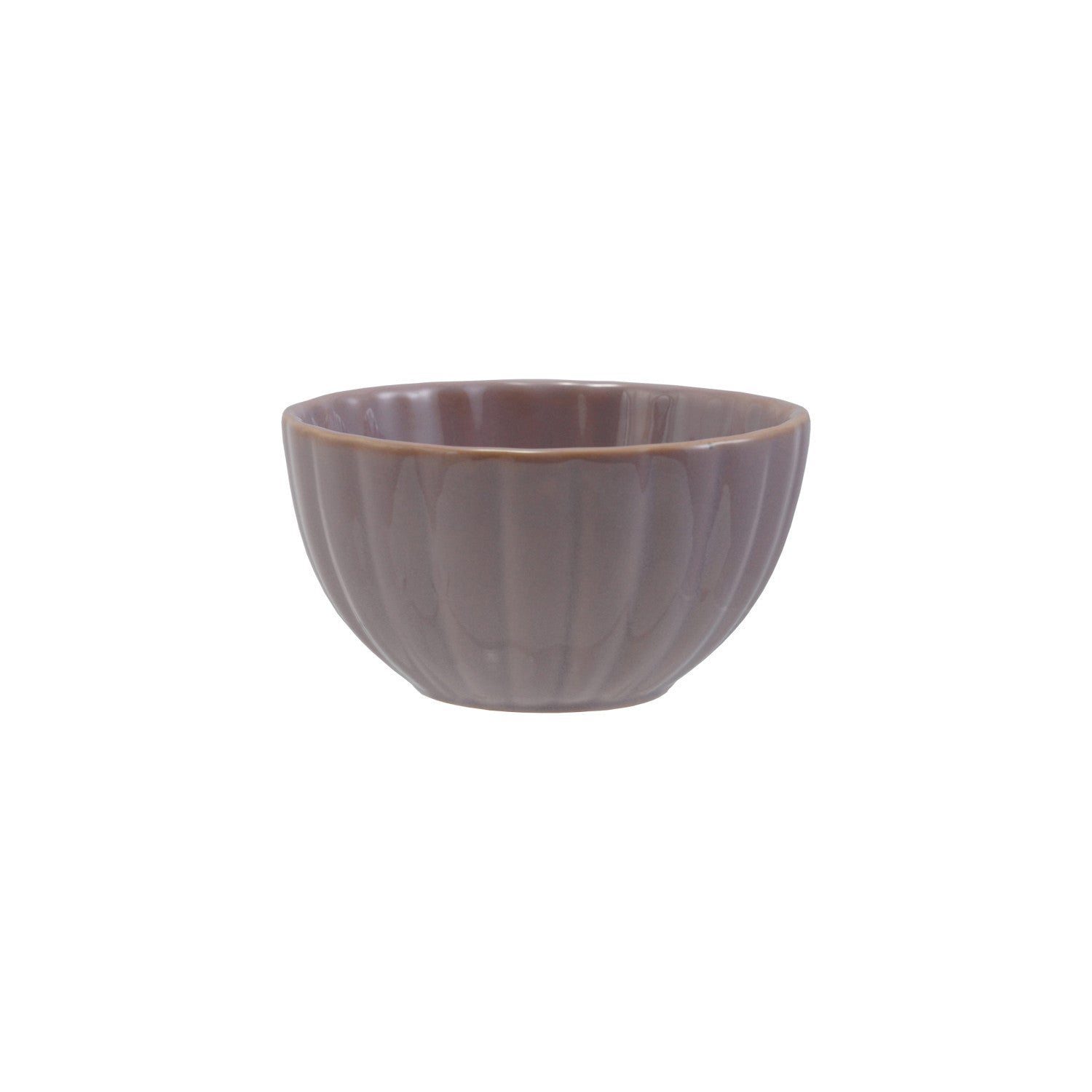 Stoneware Ribbed Bowl, Reactive Glaze, Lavender Color (Each One Will Vary)