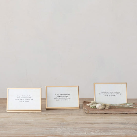 Framed Inspirational Quote Decor