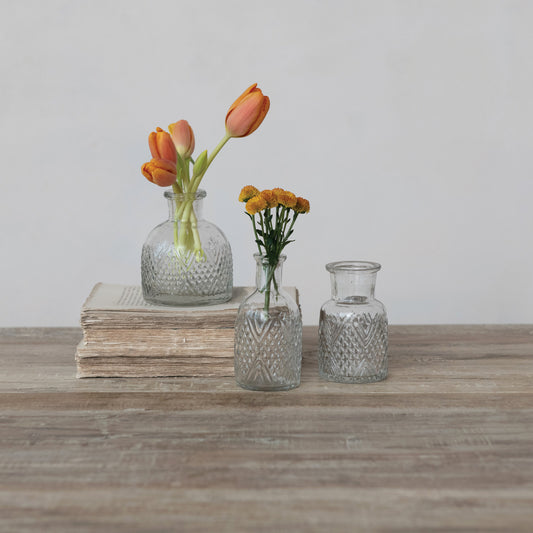 Pressed Glass Vase - 3 Styles