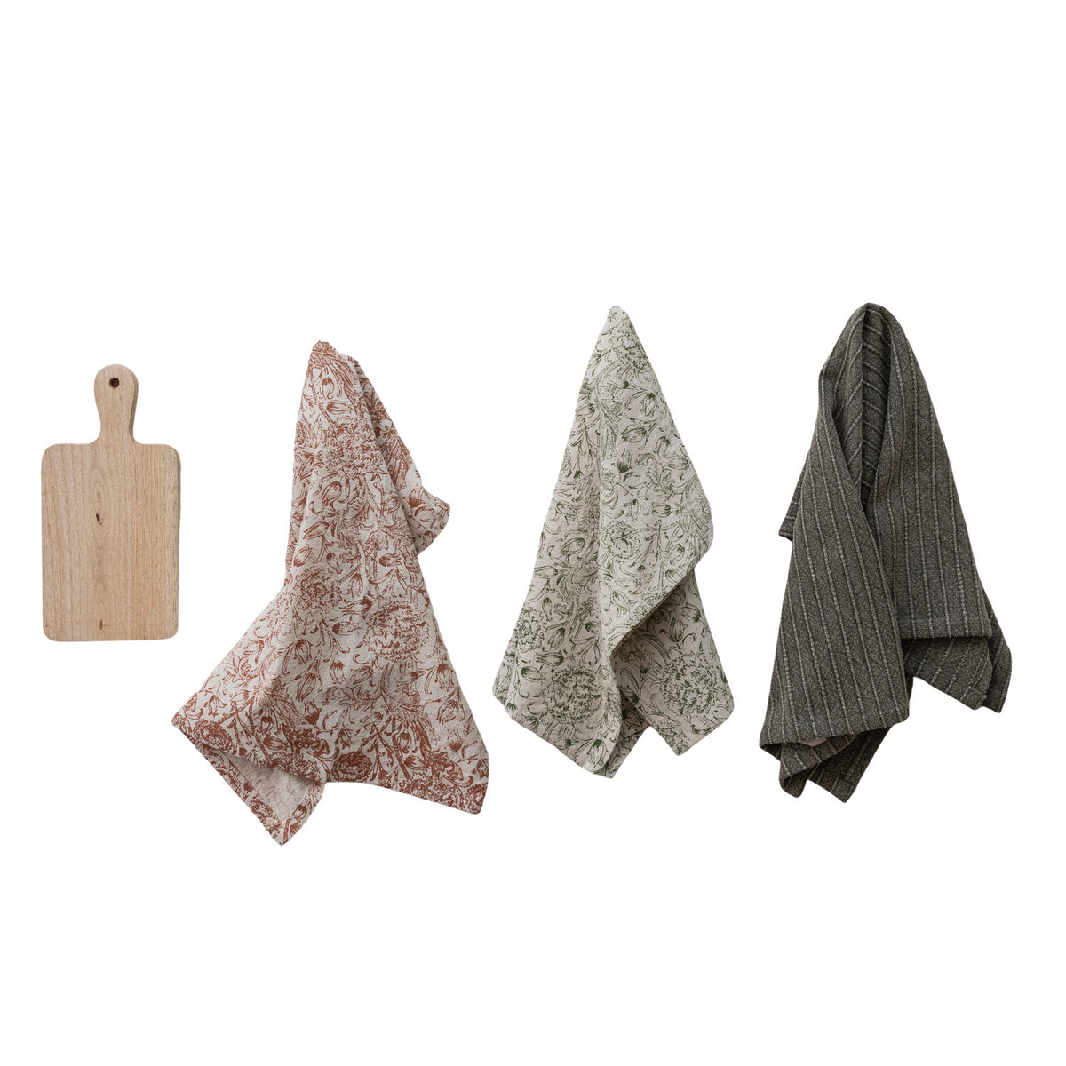 Tea Towels & Mango Wood Cheese/Serving Board