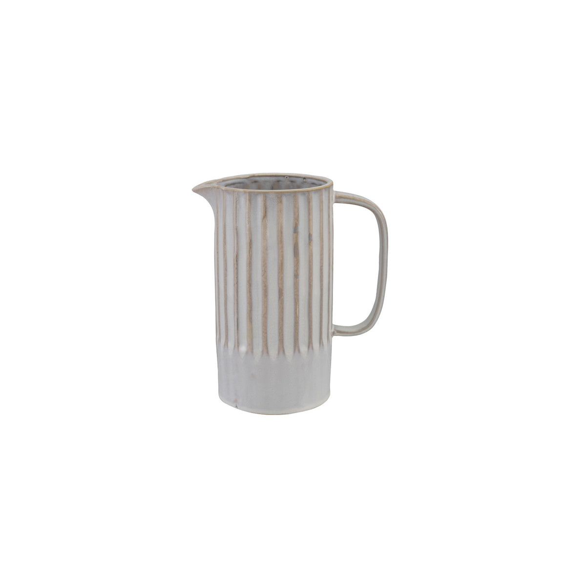 Stoneware Ribbed Pitcher