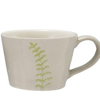 Debossed Stoneware Mug with Botanicals