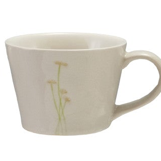 Debossed Stoneware Mug with Botanicals