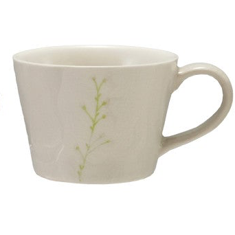 Debossed Stoneware Mug with Botanicals