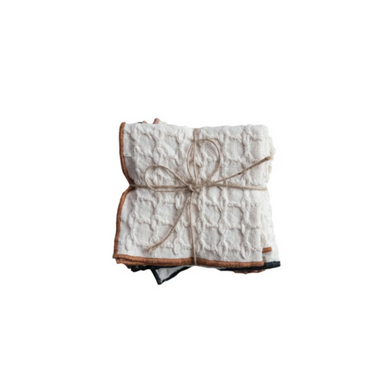 Square Cotton Hand Towels- Set of 3
