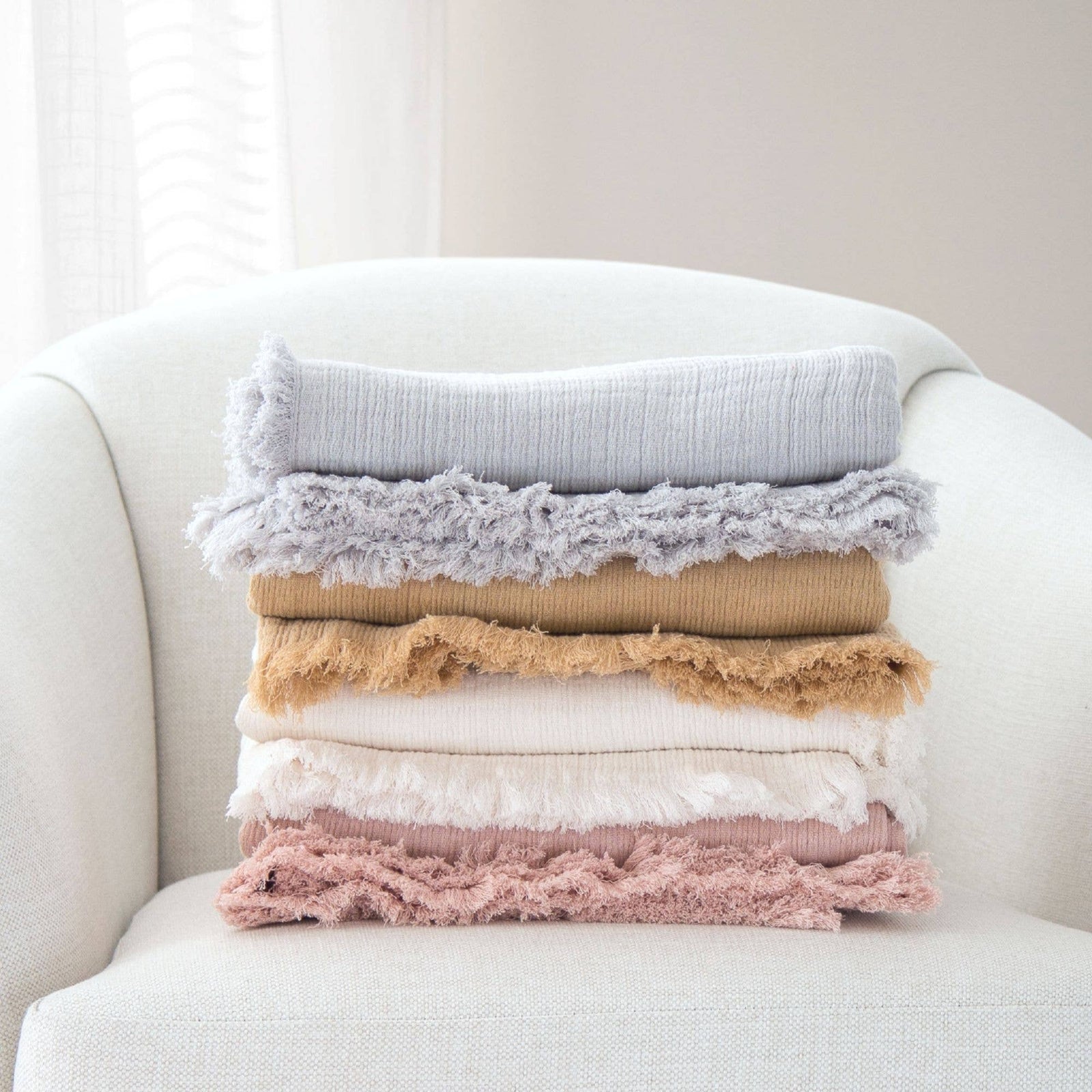 Evie Gauze Cotton Throw Blanket