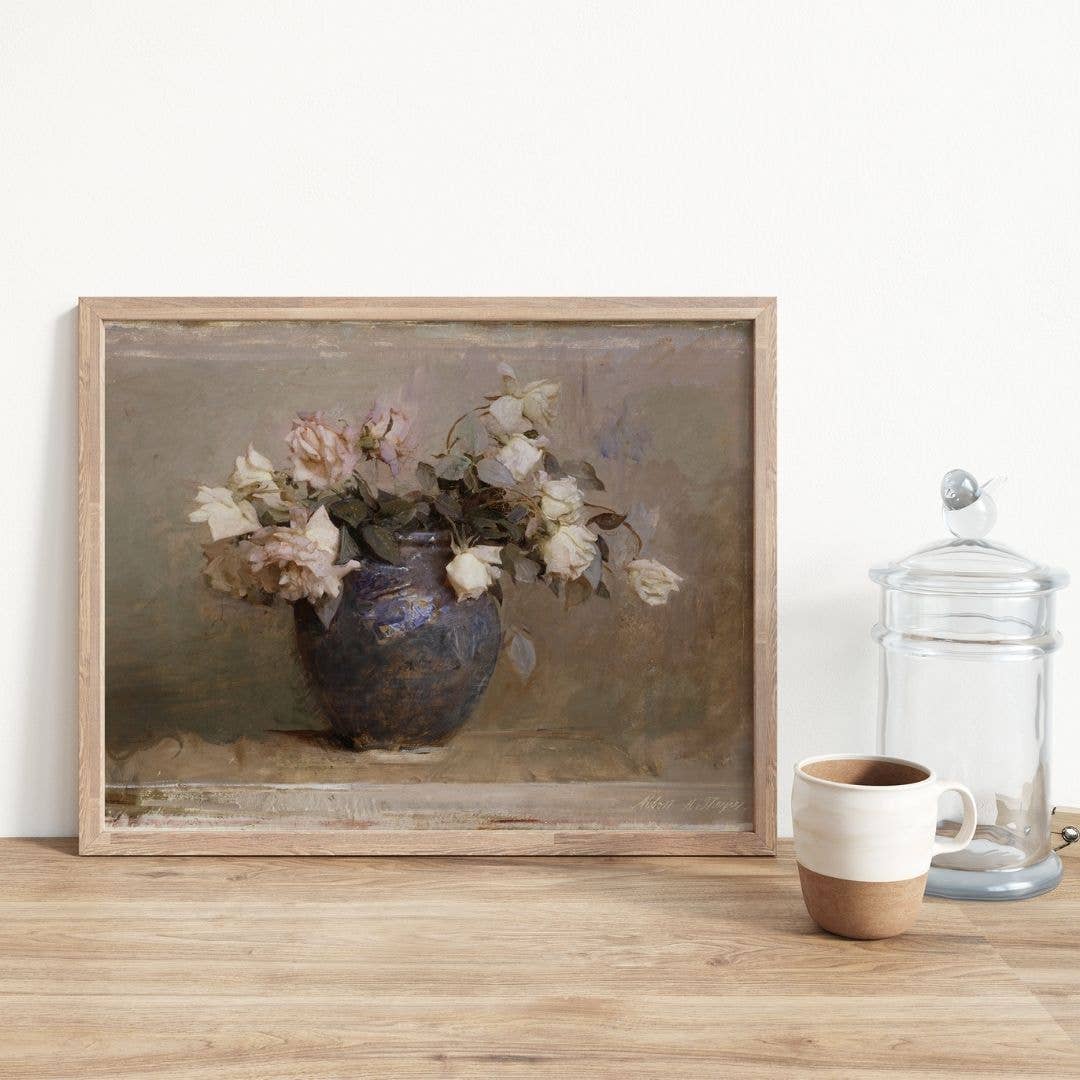 Graceful Blooms Print w/ Antique Matted Frame
