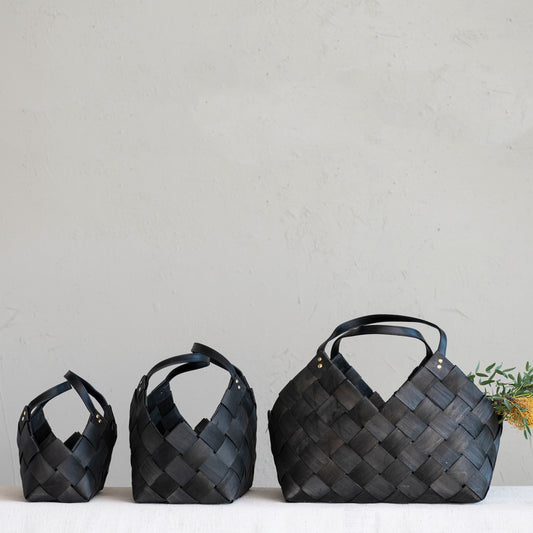 Woven Wood Baskets - 3 Sizes