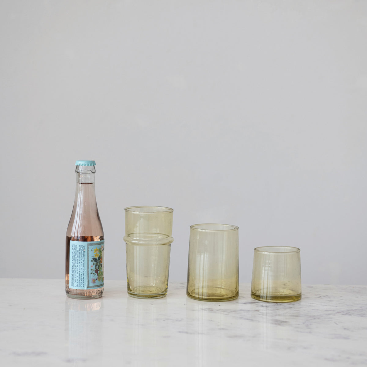 Hand-Blown Green Tumbler Glasses