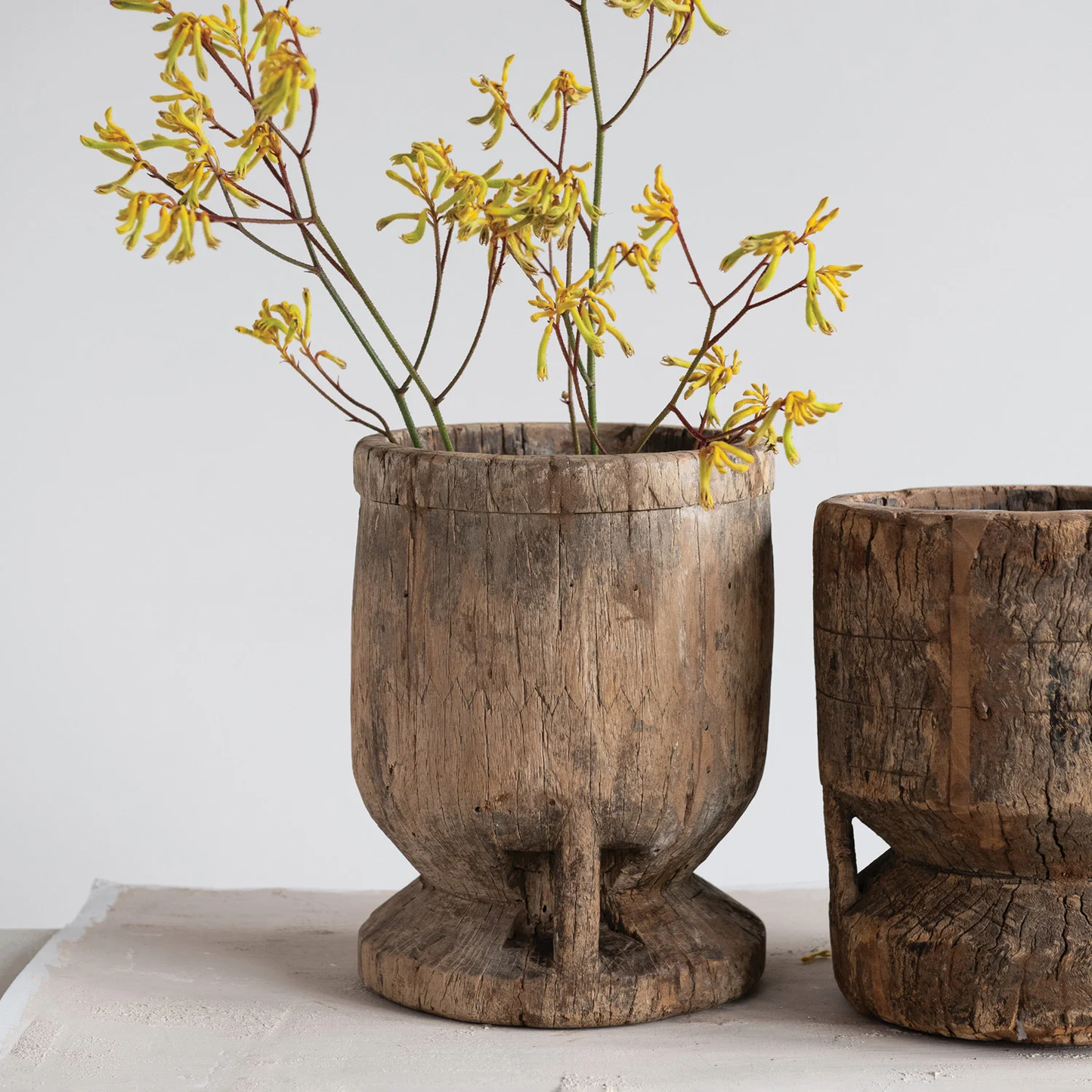 Found Antique Mortar Bowl, Natural (Each One Will Vary)