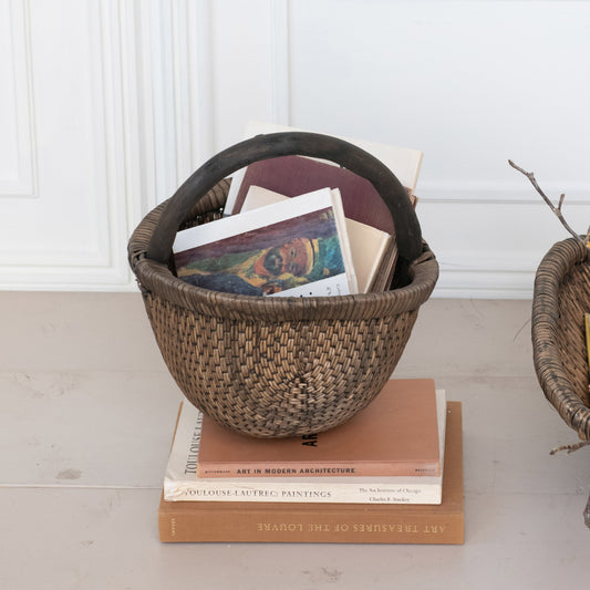 Hand-Woven Wicker Vintage Basket